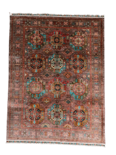 turkmen ersari hand-knotted wool rug