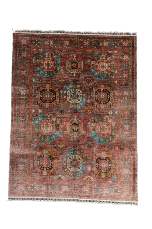 turkmen ersari hand-knotted wool rug