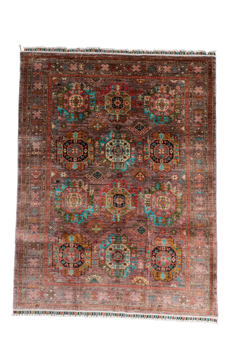 turkmen ersari hand-knotted wool rug