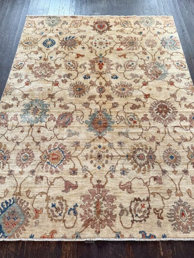 8x10 Tan Hand Knotted Afgan Rug