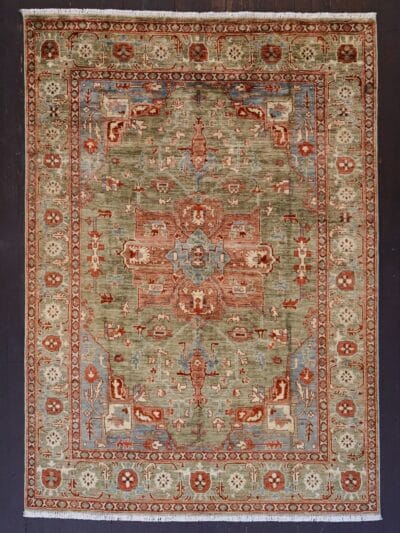 afghan handwoven rug green1