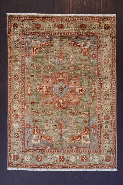 afghan handwoven rug green1